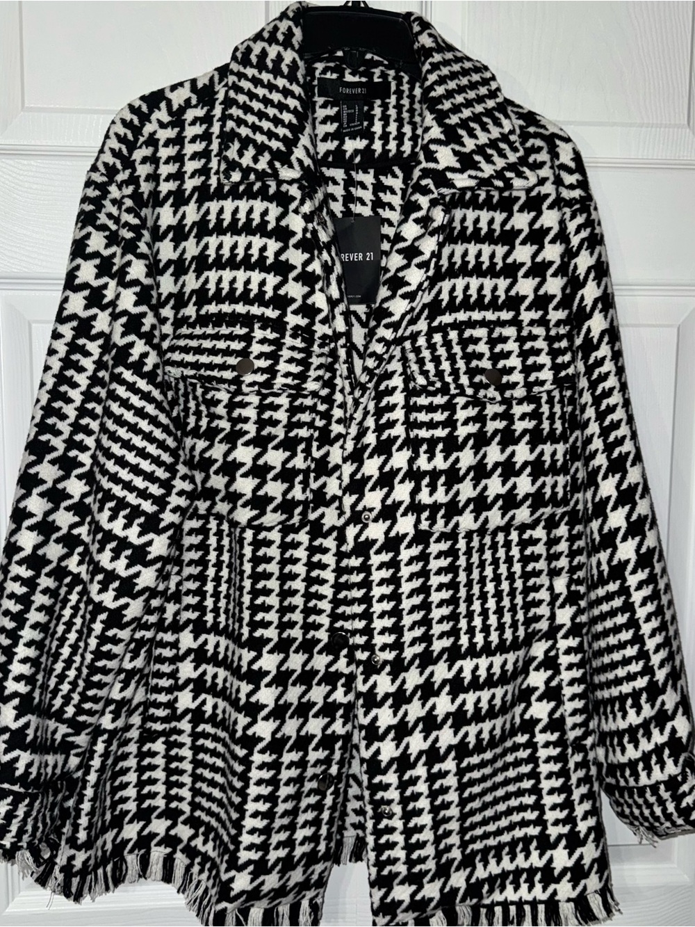 Forever 21 Black & White Houndstooth Blazer